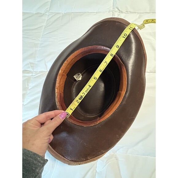 Skullys By Henschel Brown Leather Suede Hat Size XL Made In USA St. Louis, MO - Picture 7 of 8